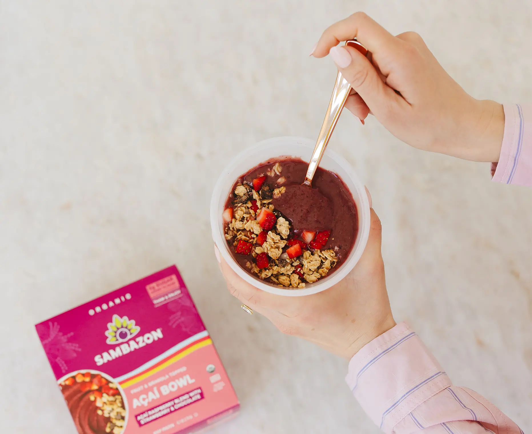Fruit & Granola Topped Açaí Bowl – Açaí Raspberry Blend - Image 3